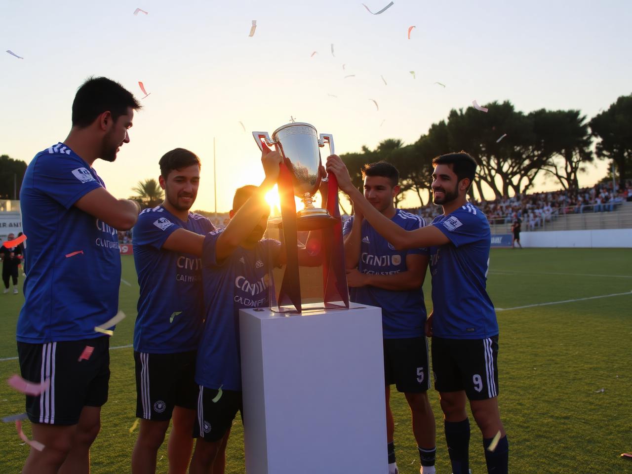 Trophy presentation at the Cambrils Scholarship Cup